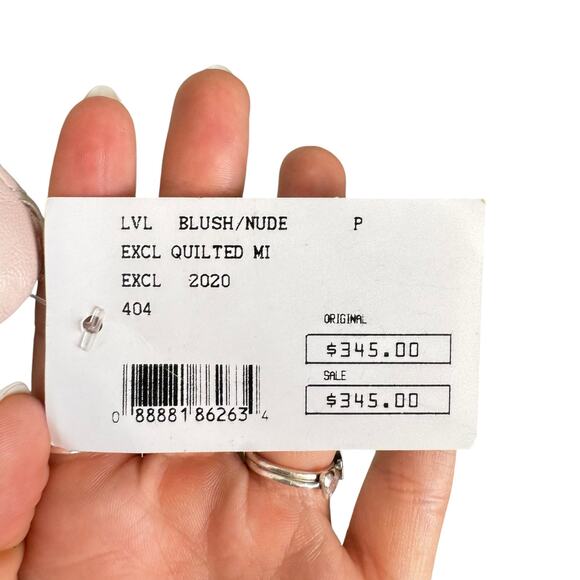 Intermix x Love Leather NWT Blush Pink Lamb Leather Quilted Mini Skirt - Picture 6 of 8